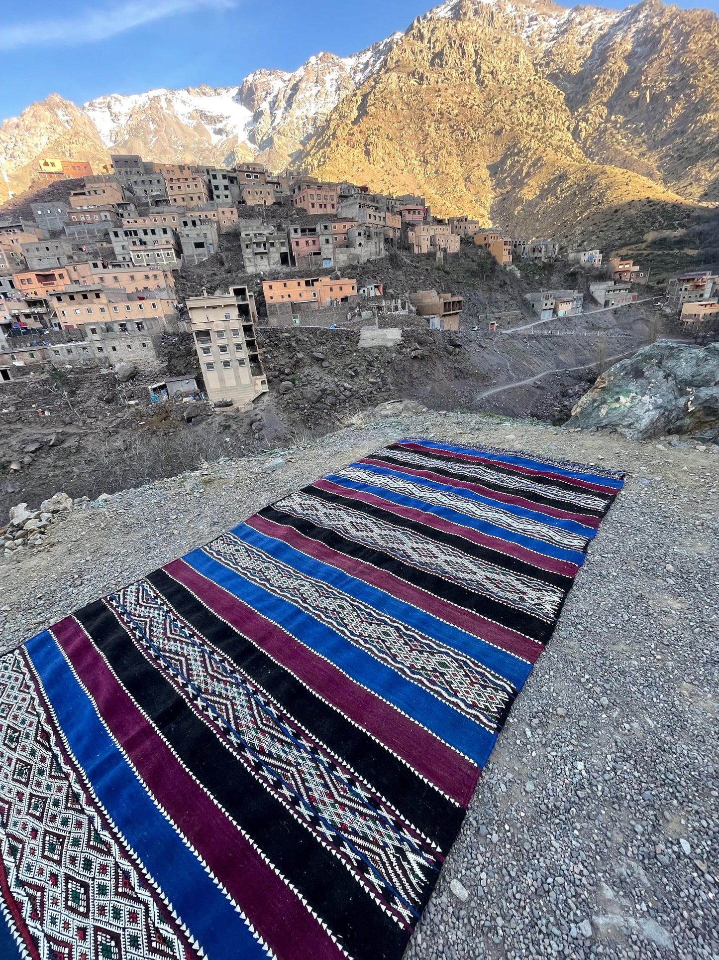 Moroccan rugs,Moroccan kilim rug - Vintage Moroccan rug - flatweave berber rug - kilim rug - hanbel rug - Zemmour tribe. Size 323x165