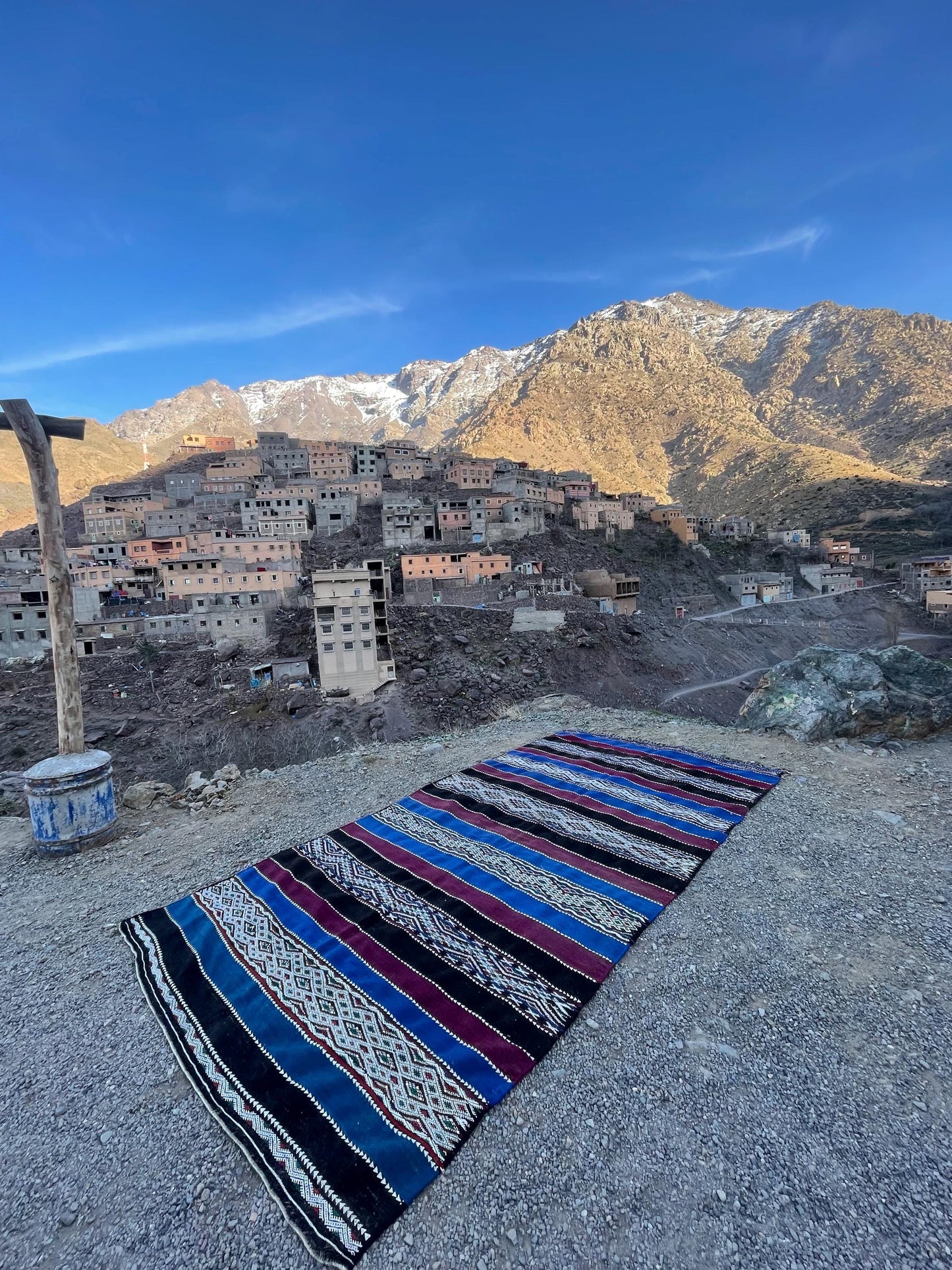 Moroccan rugs,Moroccan kilim rug - Vintage Moroccan rug - flatweave berber rug - kilim rug - hanbel rug - Zemmour tribe. Size 323x165