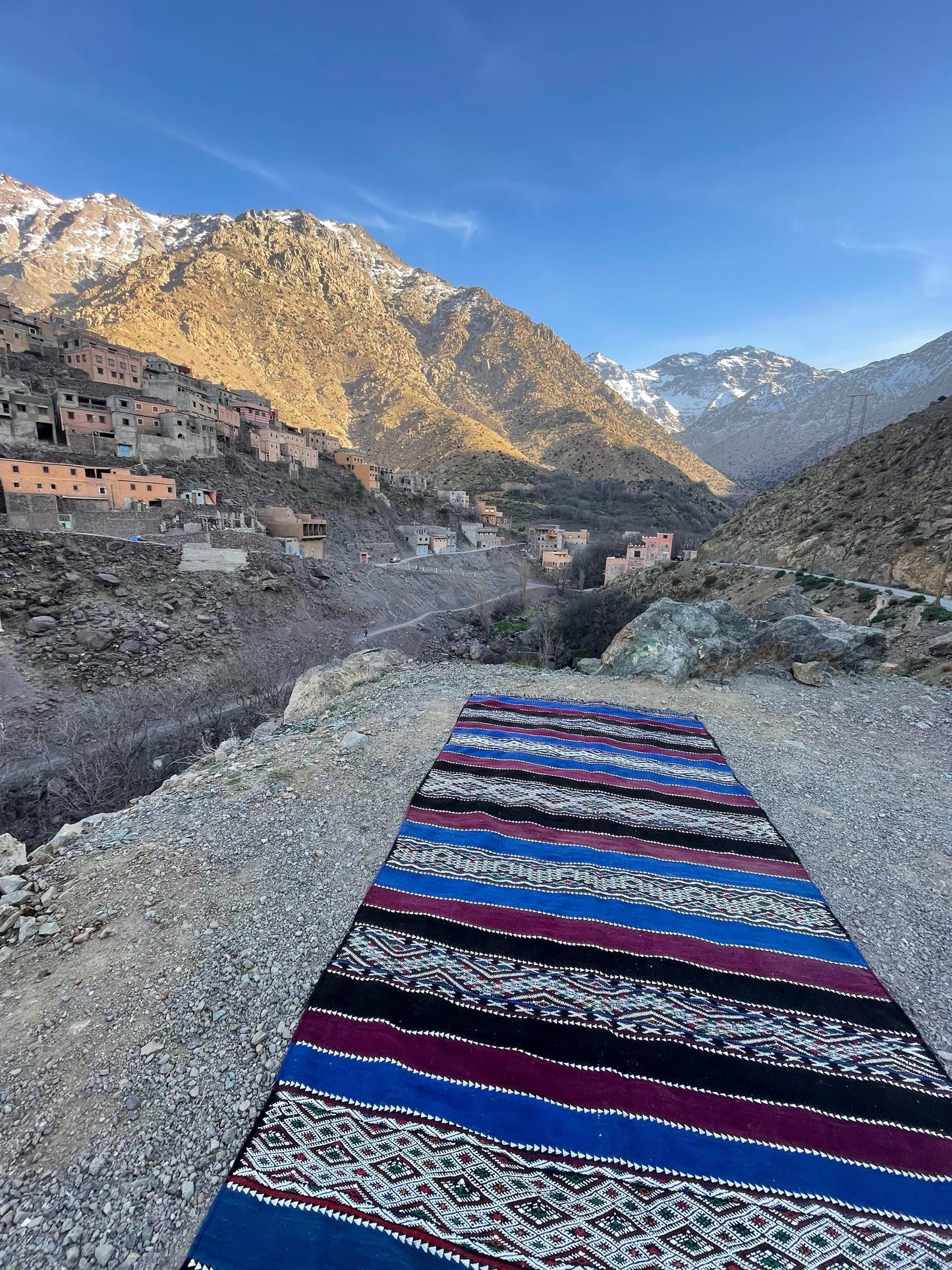 Moroccan rugs,Moroccan kilim rug - Vintage Moroccan rug - flatweave berber rug - kilim rug - hanbel rug - Zemmour tribe. Size  323x165